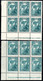 800.GREECE.1927 25 L.MOUNT ATHOS HELLAS 470 & 470b PALE BLUE PAPER BLOCK OF 6 .5 MNH,1 MH. - Nuovi
