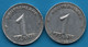 DDR RDA LOT 2 X 1 PFENNIG 1952 - 1953 E KM# 5 - 1 Pfennig