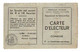 VP19.500 - CARRIERES - SUR - SEINE 1945 - Carte D'Electeur - Mr Jacques CHABIN Employé De Commerce - Other & Unclassified