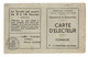 VP19.500 - CARRIERES - SUR - SEINE 1945 - Carte D'Electeur - Mr Jacques CHABIN Employé De Commerce - Autres & Non Classés