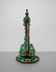 Delcampe - RARE ANCIENNE VERSEUSE & APPLIQUE ATYPIQUE ORIENTALE - BRONZE + PERLE AGATE VERT       (2501) - Art Oriental