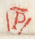 1812 - Marque Postale P Dans Triangle Ouvert PARIS En Rouge Sur Lettre Pliée Avec Corresp De 2 Pages Vers Salins, Jura - 1801-1848: Voorlopers XIX