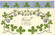 CPA Heureuse Année - Trefles Porte Bonheur - Carte En Relief Vert Et Bleu - 1907 - Nieuwjaar