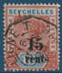Colonies Anglaises Seychelles N°11 15c Sur 16 Cents Oblitération Française De Paquebot " LIGNE T /PAQ FR N°6 " Rare - Seychellen (...-1976)