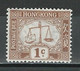 Hong Kong SG D1a, Mi P1Y ** MNH Wm Sideways - Timbres-taxe