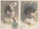 MOULIN ROUGE ARTISTES MARVILLE + MAFALDA 1904 2 CPA ENVOYEES A CHATILLON SUR SEINE - Artistas