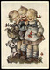 ALTE POSTKARTE KINDER JUNGE MÄDCHEN HUND HUMMEL Nr. 5918 LACH MIT KIND Children Child Enfants Enfant Cpa AK Postcard - Hummel