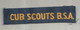 écusson Tissu , Scouts , Scout , Scoutisme , CUB SCOUTS B.S.A.,100 X 25 Mm - Patches