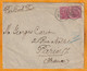 1913 - Enveloppe De BOMBAY Mumbai, Inde, GB Vers PARIS, France - PER BOOK POST - 6 Pies - 2 X 3 Victoria Stamps - 1911-35  George V