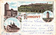 Souvenir De Romont Litho 1901 Le Château L'Eglise La Tour à Boger - Romont