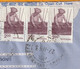 1993 - Entier Poste Intérieure Annulé, Avec Mention Air Mail De DELHI Vers Toulouse, France - Affrt 7 Dont Gandhi - Poste Aérienne