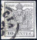 O 1850, 10 Cent III° Tipo Grigio Prima Tiratura Su Carta A Macchina 0,115 Mm, Brescia, Raro E Splendido, Cert. Weissenbi - Lombardy-Venetia