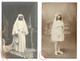Lot 2 X Girl Fille Enfant Child Oude Foto Communie Communiefoto Old Photo Ancienne Studio Cabinet Holy Communion - Non Classés