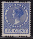 1926-27 Type Veth 15 Cent Ultramarijn Tweezijdige Roltanding Met WM NVPH R 26 Postfris - Postzegelboekjes En Roltandingzegels