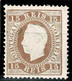 Portugal, 1870/6, # 38e Dent. 12 3/4, Tipo I, Papel Porcelana, MH - Ongebruikt