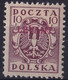 POLEN Levant 1919 10 F Lila With Overprint LEVANT Michel 3 MH - Levant (Turkey)