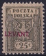POLEN Levant 1919 25 F Olive With Overprint LEVANT Michel 6 MH - Levant (Turkey)
