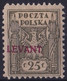 POLEN Levant 1919 25 F Olive With Overprint LEVANT Michel 6 MH - Levant (Turquía)