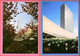 United Nations Headquarters New York 1989 / River View Cherry Blossoms Row Of Flags Spring General Assembly / Stationery - Briefe U. Dokumente