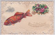 1 ER AVRIL - POISSON D'AVRIL - CHROMO  BROUETTE POISSON NOEUD - CARTE  DENTELLE - 1er Avril - Poisson D'avril