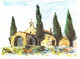 13 EYGALIERES : Chapelle St.-Sixte (CP Double Photo D'Aquarelle). Aquarelle Dessin. - Art - Eyguieres