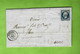 1855 LETTRE AVEC CORRESPONDANCE TIMBRE EMPIRE Non Dentelé Petis Chiffres 59  AMBERT Puy De Dome Pour Renier à Flers Orne - 1849-1876: Klassik