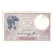 France, 5 Francs, Violet, 1940, V.67037, TTB+, Fayette:04.16, KM:83 - 5 F 1917-1940 ''Violet''