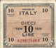 ITALIE 10 LIRE - 1943. - 2. WK - Alliierte Besatzung
