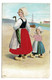 Holland Folklore Holland Hollandse Klederdracht Klompen Wooden Shoes Embossed Gaufree CPA Carte Fantaisie Fantasiekaart - Europa