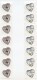 CHANEL ADHESIFS N°3632c + N°3633c , 0F50 ET 0F75 , 2 BANDES DE  7 TIMBRES DE ROULETTE (N°101A Et N°101B) - Coil Stamps
