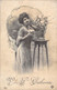 CPA Vive Ste Catherine - Illustration D'une Femme Avec Un Bouquet De Fleurs - Santa Caterina