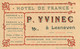 Lesneven * Hôtel De France P. YVINEC * Carte De Visite Ancienne Illustrée - Lesneven