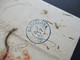 Spanien 1857 Blauer Stempel K2 Barcelona Faltbrief Mit Inhalt Nach Paris Rückseitig Bahnpost Stempel Bordeaux A Paris - Covers & Documents