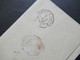 Delcampe - Spanien 1857 Blauer Stempel K2 Barcelona Faltbrief Mit Inhalt Nach Paris Rückseitig Bahnpost Stempel Bordeaux A Paris - Cartas & Documentos