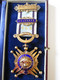 Rare! 925 Silver Medal Gold Plated Grand Masonic Lodge Of Scottish Rite In Wales Delegate To The 1955 Coronation - Royaux/De Noblesse