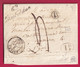 CURSIVE 62 CHATELDON PUY DE DOME BOITE RURALE D RIS CAD TYPE 15 THIERS DECIME RURAL POUR LYON LETTRE COVER FRANCE - 1801-1848: Voorlopers XIX