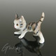 Ancienne Miniature Figurine Chat Chaton Sujet Porcelaine 3cm Japon - Animals