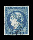 O EMISSION DE BORDEAUX - O - N°44 Aa - 20c Bleu Foncé - Type I - RI - TB - 1870 Emissione Di Bordeaux