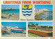 GREETINGS FROM WORTHING, WEST SUSSEX, ENGLAND. USED POSTCARD Kg3 - Worthing