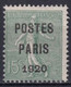 SEMEUSE PREOBLITERE PARIS 1920 - YVERT N°25 SANS GOMME SIGNE BRUN - COTE = 125 EUR. - 1893-1947