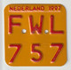 License Plate-nummerplaat-Nummernschild Moped-wheelchair Nederland-the Netherlands 1997 - Plaques D'immatriculation