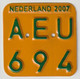 License Plate-nummerplaat-Nummernschild Moped-wheelchair Nederland-the Netherlands 2007 - Plaques D'immatriculation