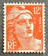 FRA0885U1 - Marianne De Gandon - 12 F Orange Used Stamp - 1951 - France YT 885 - 1945-54 Marianne Of Gandon