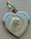 Rada-246 Médaille Forme Coeur,métal Doré (poinçon),pourtour En Relief Probable En Ag,anagramme JB,de 17mm/15mm - Religione & Esoterismo