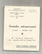 Militaria, Guide Technique Sommaire, 1952, GRENADES ANTI-PERSONNEL à Fusil Modéle 1952, 16 Pages,5 Scans, Frais Fr 1.95e - Documenti