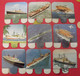 Lot De 9 Plaquettes Bateaux. Huilor Samo Chat Ambré Cremolive. Lot 7 - Plaques En Tôle (après 1960)