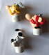 Lot De 3 Figurines Embout De Crayon ASTERIX Obelix Idefix Uderzo Goscinny Babybel 1999 - Little Figures - Plastic