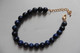 Bracelet Perles En Pierre Dure Bleu Foncé Indigo à Identifier Lapis Lazuli Ou Sodalite - Armbänder