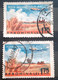 Errors Stamps Romania 1956 # Mi 1628 Printed With  Misplaced  Writing Romania, Color Fly Aviation Turisme,used - Varietà & Curiosità