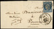 LET FRANCE - Poste - 4, Obl  Grille Sur Lettre, Cad T14 Béthune 28/12/51: 25c. Bleu - 1849-1876: Klassieke Periode